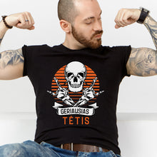 Įkelti vaizdą į galerijos rodinį, Juodi marškinėliai tėčiui GERIAUSIAS TĖTIS, S-3XL