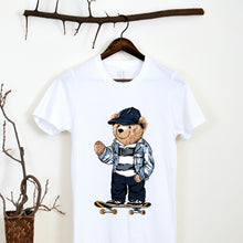 Įkelti vaizdą į galerijos rodinį, Marškinėliai tėčiui ir sūnui su meškiu ant riedlentės