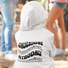 Įkelti vaizdą į galerijos rodinį, Baltas džemperis su Panda. Vaikiškas džemperis panda. Su užrašu nugaroje jaučiuosi fantastiškai, atrodau pandastiškai.