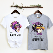 Įkelti vaizdą į galerijos rodinį, Moteriški marškinėliai "very HAPPY WIFE", S-3XL