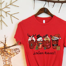 Įkelti vaizdą į galerijos rodinį, Marškinėliai draugėms Kalėdoms "Lekiam kavos" S-3XL