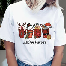 Įkelti vaizdą į galerijos rodinį, Marškinėliai draugėms Kalėdoms "Lekiam kavos" S-3XL