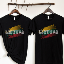 Įkelti vaizdą į galerijos rodinį, Juodi Lietuvos marškinėliai "LIETUVA", XS-3XL