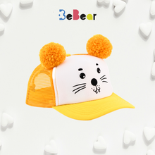 Load image into Gallery viewer, Kepurė PELIUKAS su ausimis - Pom Pom bumbulais