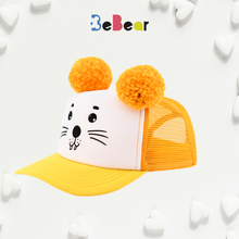 Load image into Gallery viewer, Kepurė PELIUKAS su ausimis - Pom Pom bumbulais