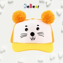 Load image into Gallery viewer, Kepurė PELIUKAS su ausimis - Pom Pom bumbulais