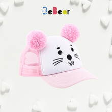 Load image into Gallery viewer, Kepurė PELIUKAS su ausimis - Pom Pom bumbulais