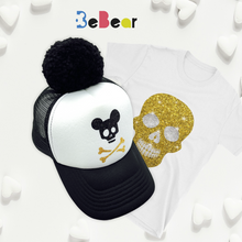 Įkelti vaizdą į galerijos rodinį, Kepurė vasarai KAUKOLIUKAS su dideliu juodu bumbulu