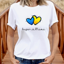 Load image into Gallery viewer, Marškinėliai Super Mama, Ukrainos mamoms, S-3XL