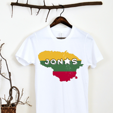 Įkelti vaizdą į galerijos rodinį, Vyriški marškinėliai su vardu ir Lietuvos žemėlapiu, S-3XL