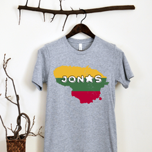 Įkelti vaizdą į galerijos rodinį, Vyriški marškinėliai su vardu ir Lietuvos žemėlapiu, S-3XL