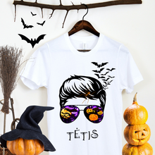 Įkelti vaizdą į galerijos rodinį, Marškinėliai Helovinui TĖTIS ir MINI su suderintu piešiniu