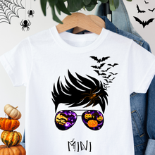 Įkelti vaizdą į galerijos rodinį, Marškinėliai Helovinui TĖTIS ir MINI su suderintu piešiniu