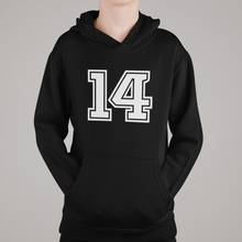 Įkelti vaizdą į galerijos rodinį, Linksmas vaikiškas Kalėdinis džemperis su gobtuvu ir VARDU, 4-12 metų