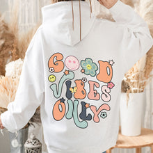 Įkelti vaizdą į galerijos rodinį, Džemperis su gobtuvu paauglei "Good vibes only", S-3XL