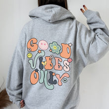 Įkelti vaizdą į galerijos rodinį, Džemperis su gobtuvu paauglei "Good vibes only", S-3XL