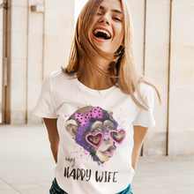 Įkelti vaizdą į galerijos rodinį, Moteriški marškinėliai "very HAPPY WIFE", S-3XL