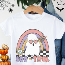 Įkelti vaizdą į galerijos rodinį, Mergaitiški marškinėliai Helovinui su baubuke BOOTIFUL, 2-5 metai