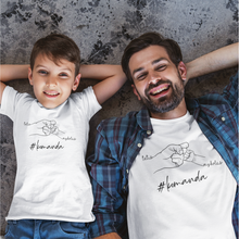 Įkelti vaizdą į galerijos rodinį, Marškinėliai tėčiui su 1 vaiko vardu "#komanda"