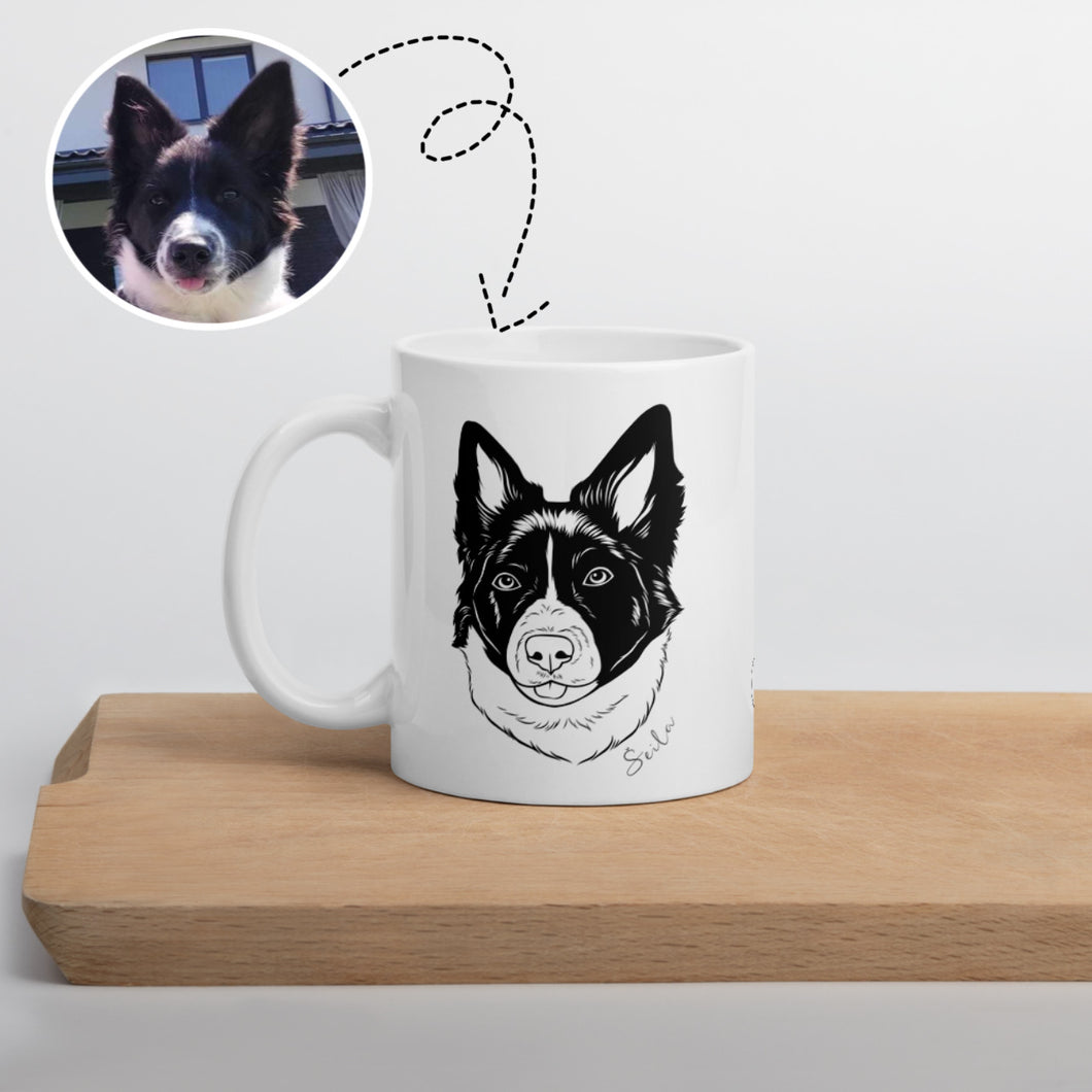 puodelis su šuns nuotrauka