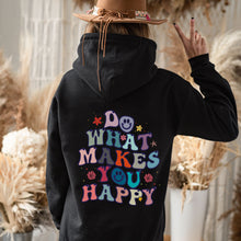 Lade das Bild in den Galerie-Viewer, Universalus džemeperis su tekstu ant nugaros &quot;Do what makes you happy&quot;, S-XL
