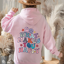 Lade das Bild in den Galerie-Viewer, Universalus džemeperis su tekstu ant nugaros &quot;Do what makes you happy&quot;, S-XL
