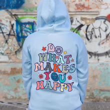 Lade das Bild in den Galerie-Viewer, Universalus džemeperis su tekstu ant nugaros &quot;Do what makes you happy&quot;, S-XL
