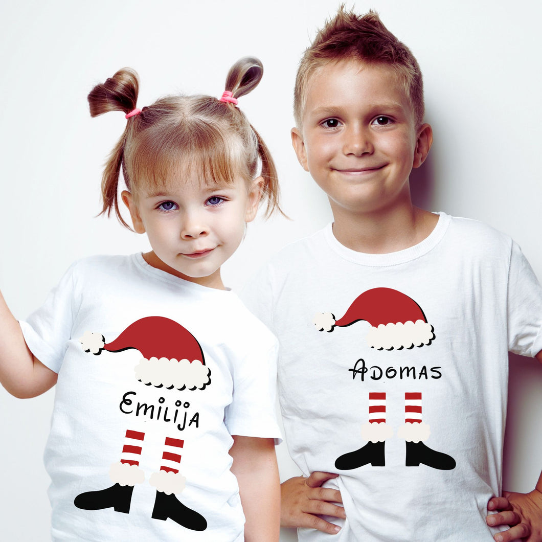 Vaikiški marškinėliai Kalėdoms su VARDU, 2-14 metų