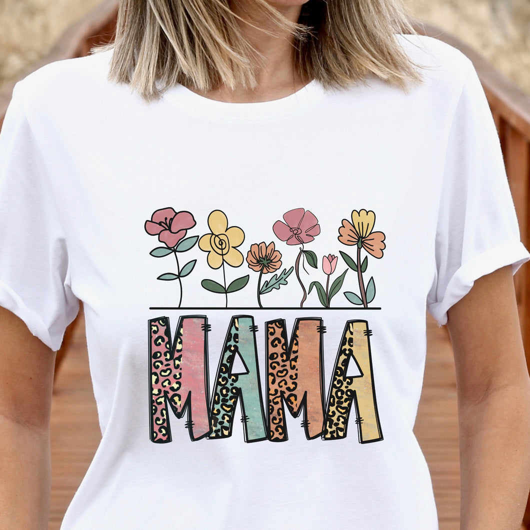 Gėlėti marškinėliai MAMA, S-2XL