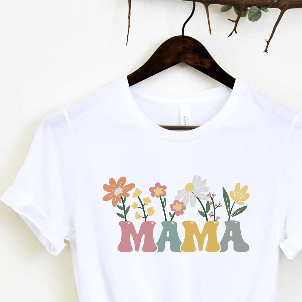 Vienodi Marškinėliai Mamai ir Dukrai su gėlėmis 