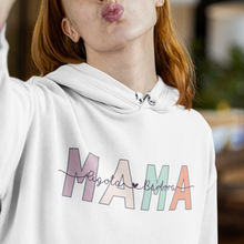 Cargar imagen en el visor de la galería, EKO džemperis su gobtuvu MAMA su vaikų vardais, XS-2XL

