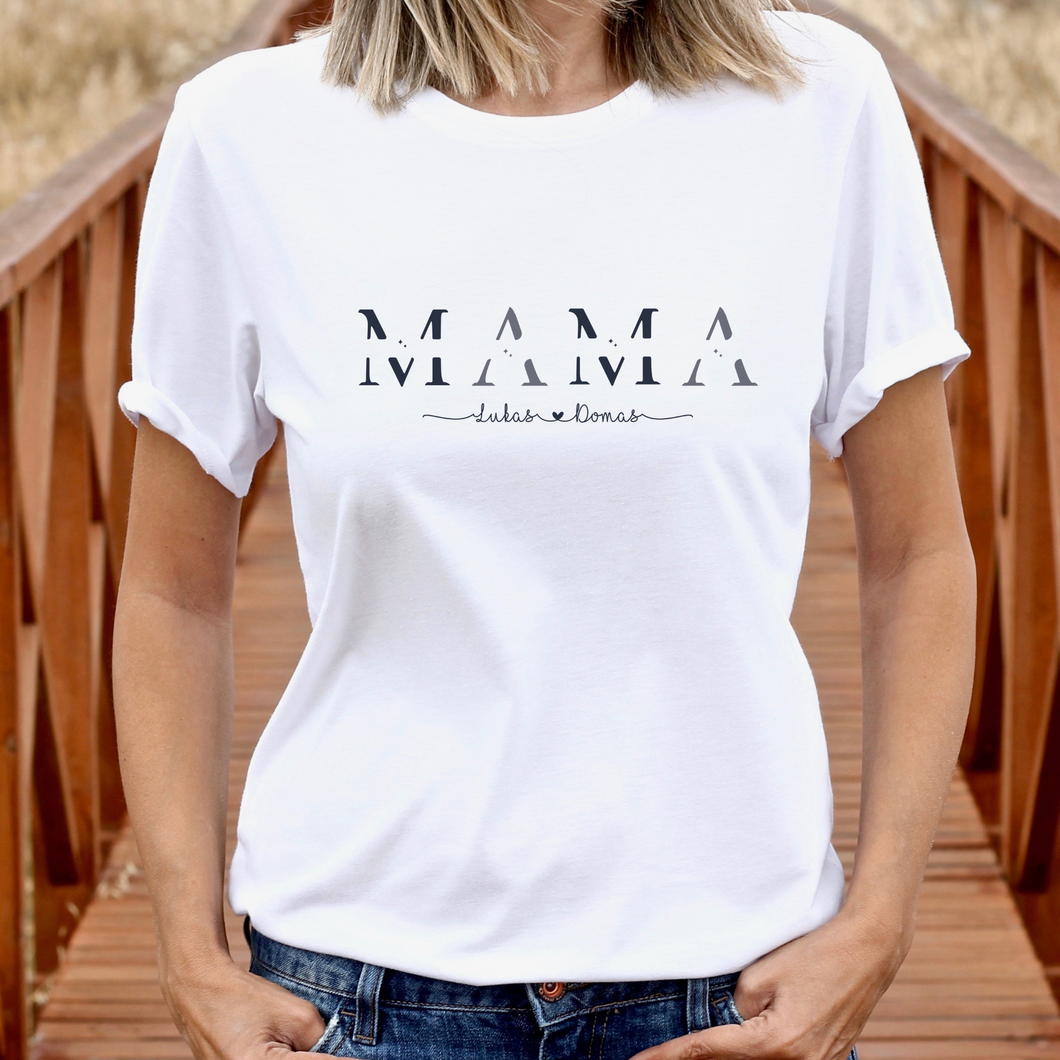 EKO marškinėliai MAMA su vaikų vardais, S-2XL