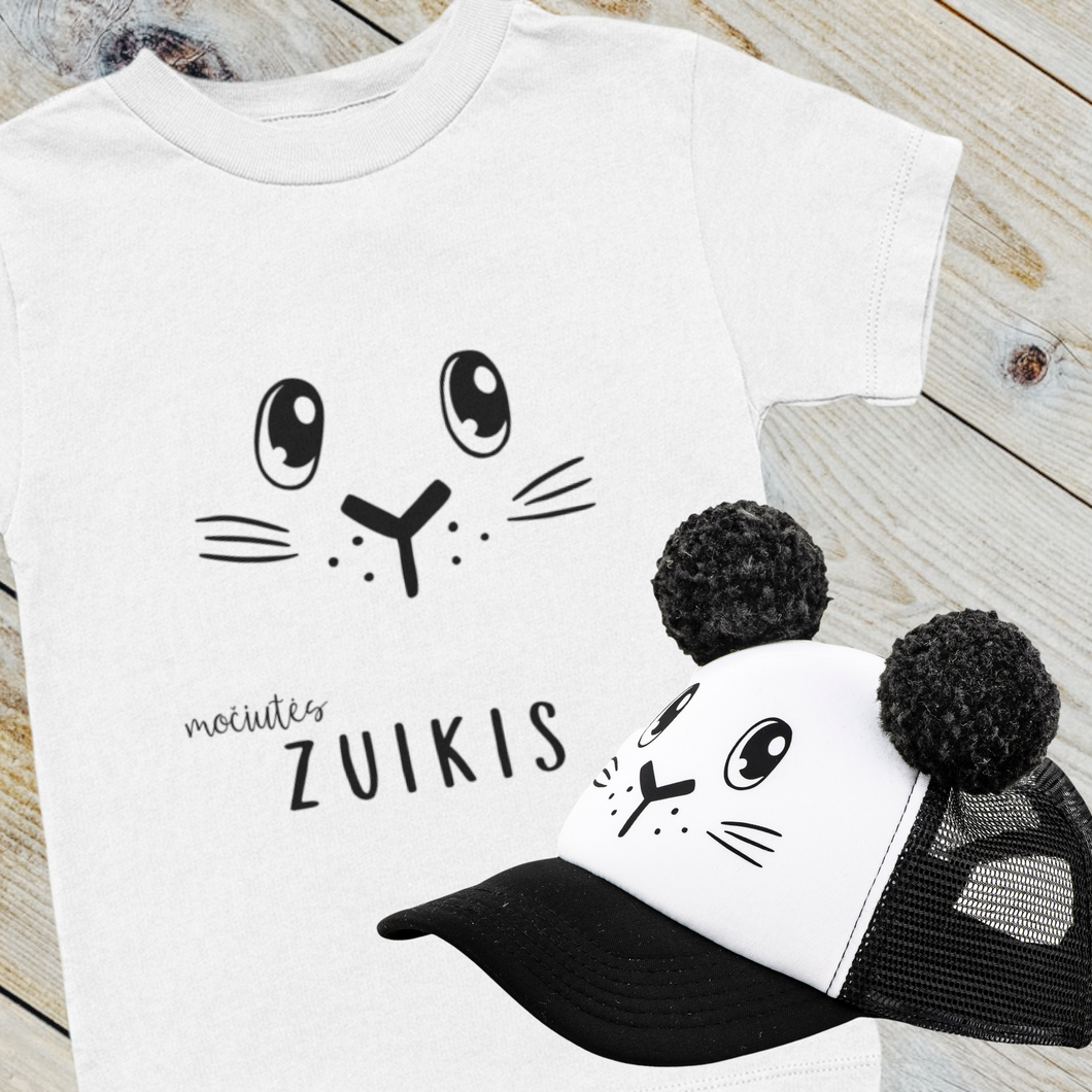 Kepurė ZUIKA/ZUIKIS su ausimis - Pom Pom bumbulais